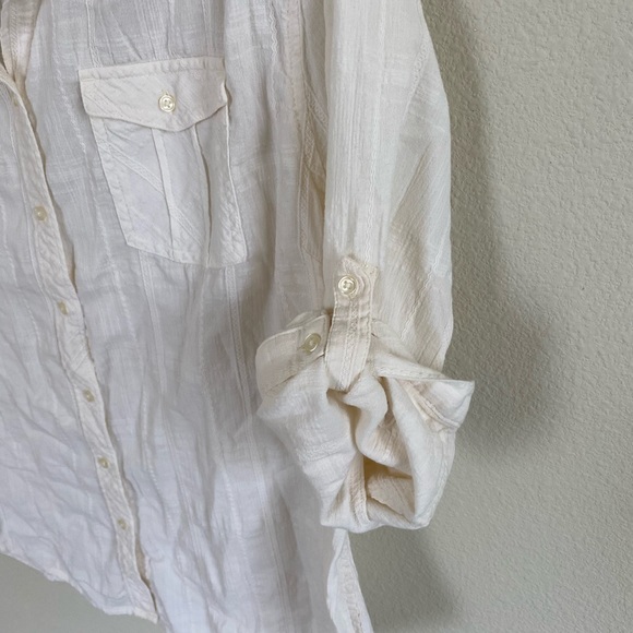 Bit and Bridle White Sheer Blouse-Sz L - Picture 3 of 5